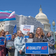 Sarah
McBride, National Press secretary of Human Rights Collation speaks on
introduction of the Equality Act, a comprehensive LGBTQ
non-discrimination bill at the US Capitol on April 01, 2019 in
Washington.